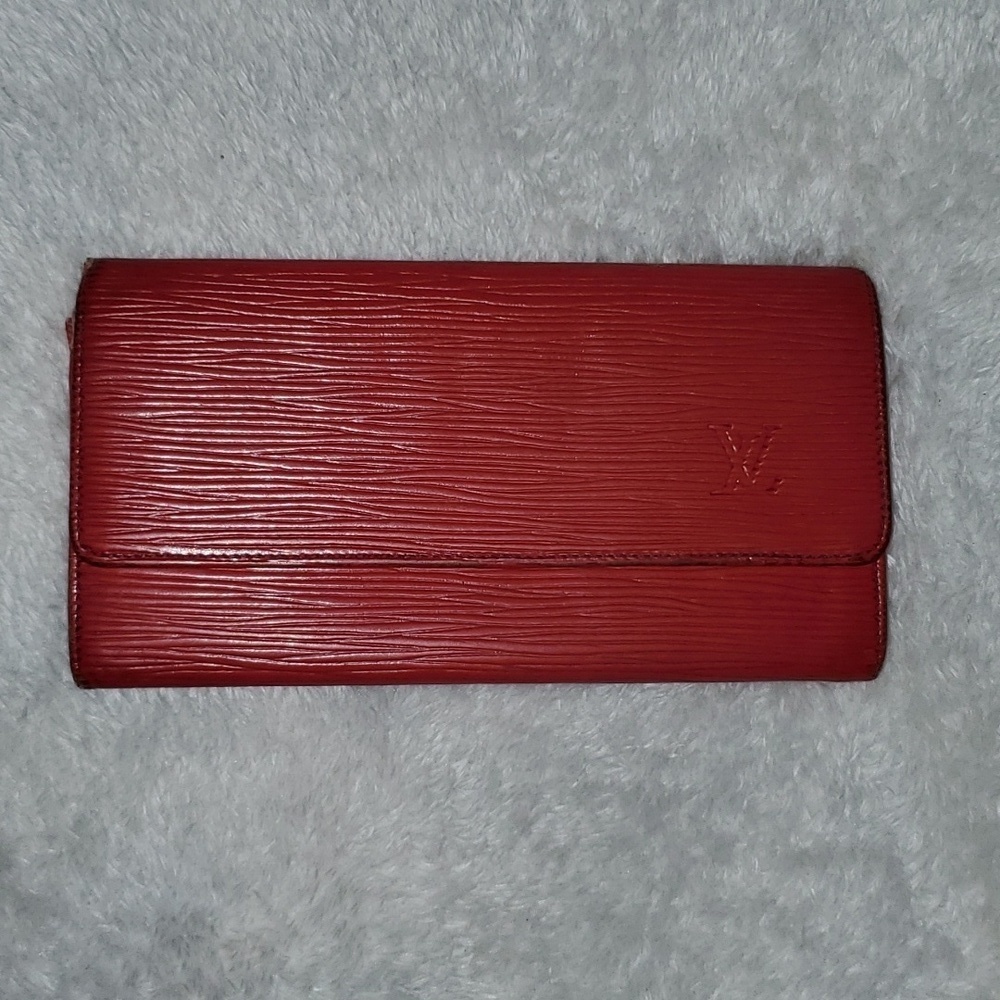 Louis Vuitton Red Epi Long Wallet Pouch